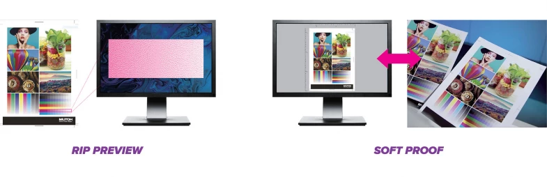 RIP preview en soft proof in MUTOH VerteLith