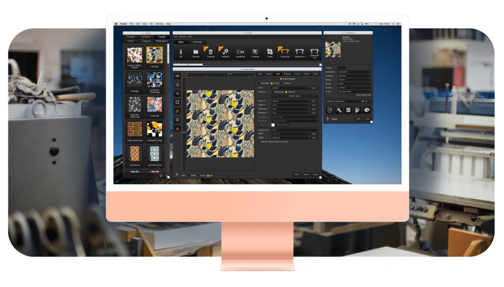 CalderaRIP op macOS in een textielatelier