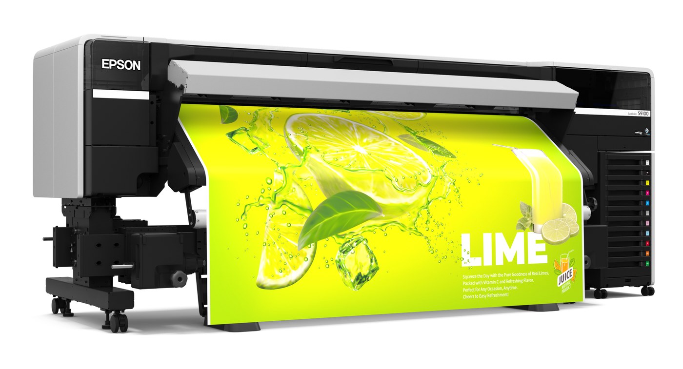 EPSON SureColor SC-S9100 eco-solventprinter, driekwartaanzicht vanaf links