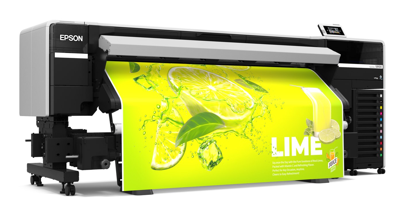 EPSON SureColor SC-S9100 eco-solventprinter met uitgeklapt lcd-bedieningspaneel