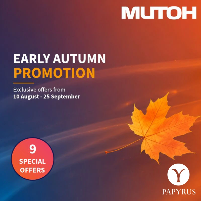 MUTOH Early Autumn Promotion 2026: negen speciale aanbiedingen van 10 augustus tot 25 september